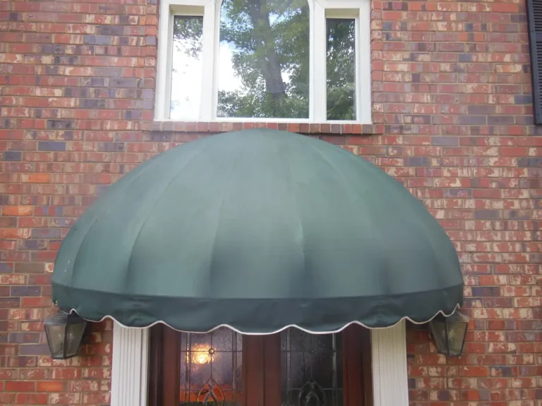 green canvas awning after cleaning Roswell home